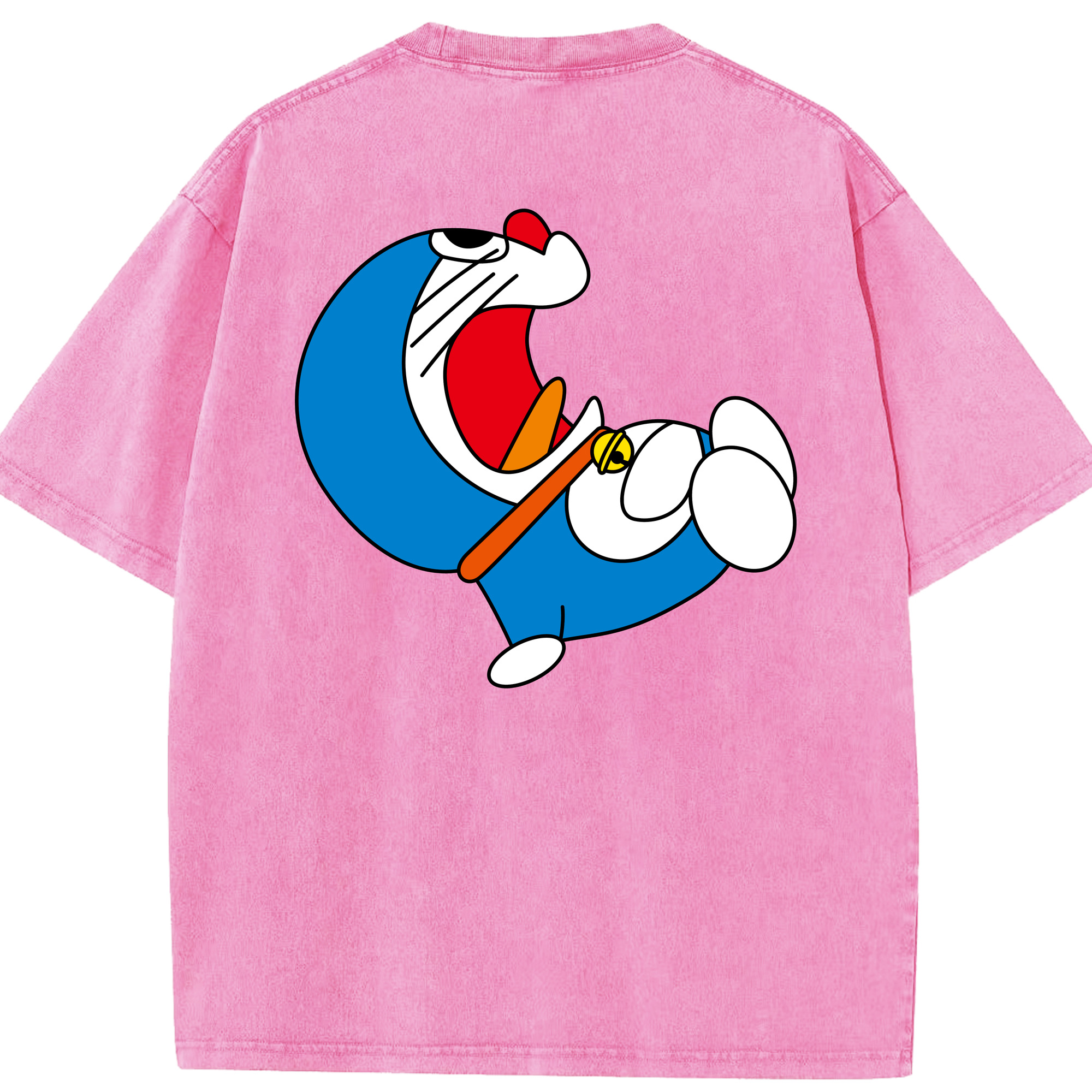 （画像用） ドラえもん Doraemon 綿100% ヴィンテージ風 半袖Tシャツ（背面プリント）